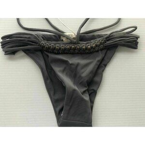 Nasty Gal Women's Gray Flook The Label Caia Beaded Bikini Bottom Size XS $89